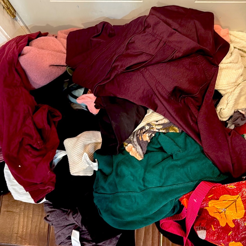 Colorful lot bundle of women’s clothes